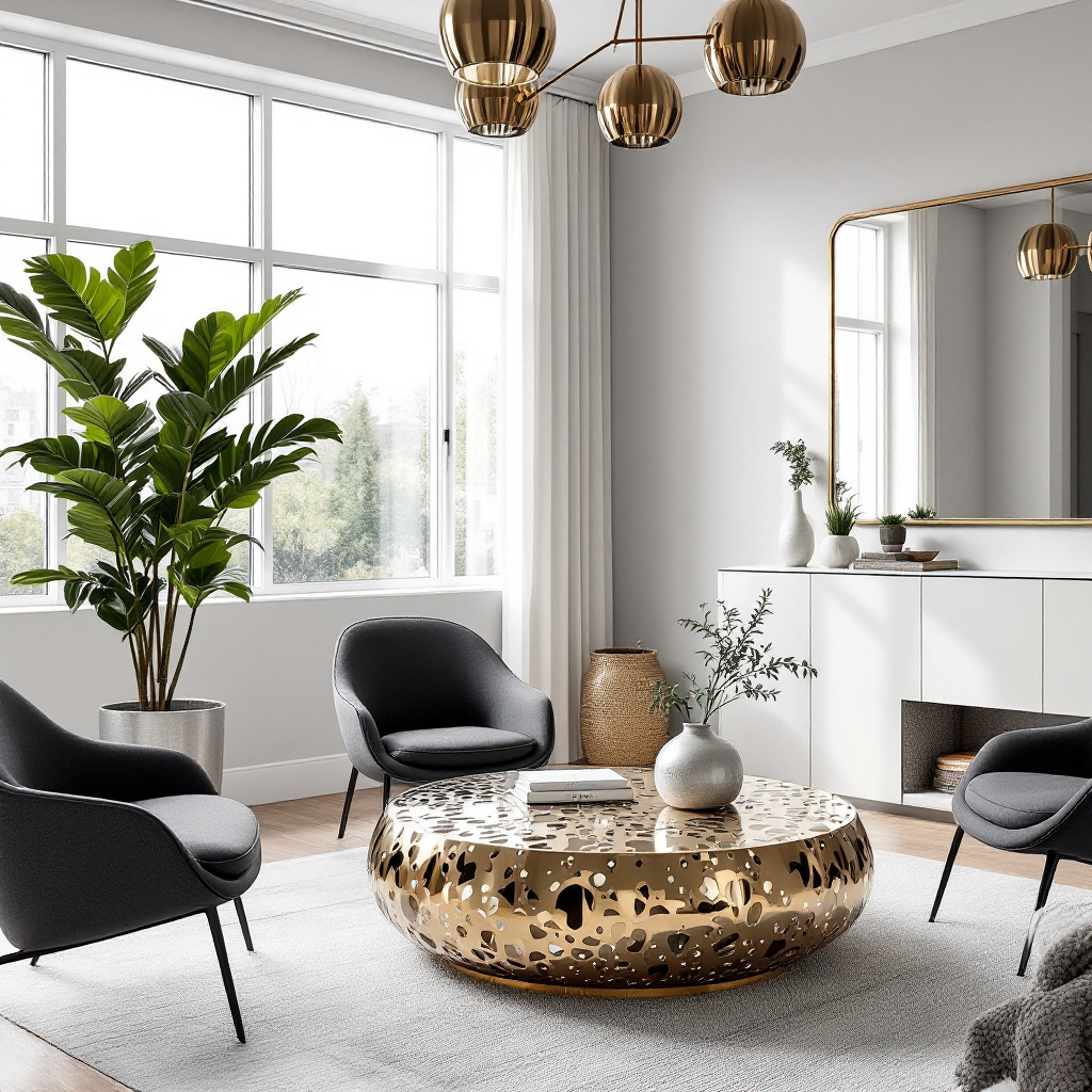 Adding Metal for a Modern Feng Shui Living Room(3)