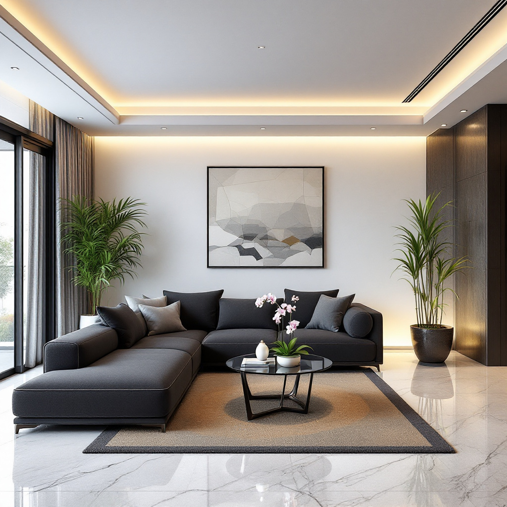 Adding Metal for a Modern Feng Shui Living Room
