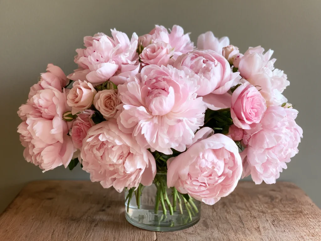 Choosing the Right Flowers: Pink Peonies and Paired Roses
